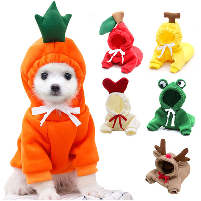 Cute Fruit Dog Clothes For Small Dogs Hoodies Winter Warm Fleece Pet Clothing Puppy Cat Costume Coat For French Chihuahua Outfit - 0 - CJ