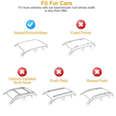 47.24in Universal Top Roof Rack Cross Bar Cargo Carrier Aluminum Crossbar Rack With 165LBS Capacity Fit For Most Vehicle Wagon Car Without Roof Side Rail - 5 - CJ