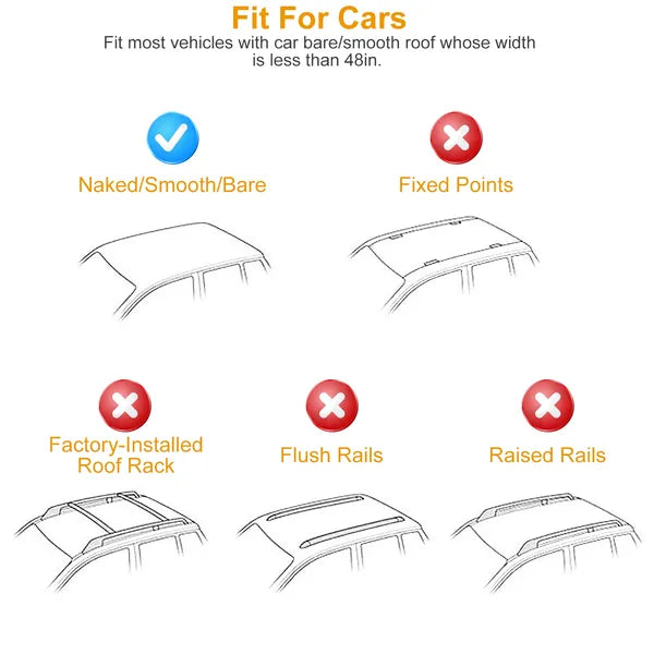 47.24in Universal Top Roof Rack Cross Bar Cargo Carrier Aluminum Crossbar Rack With 165LBS Capacity Fit For Most Vehicle Wagon Car Without Roof Side Rail - 5 - CJ