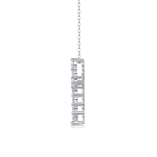 1Faith Luxury Fashion Diamond Pendant Necklace Set With Mosan Diamond Silver Ornaments Prohibit TikTok sales - 5 - CJ