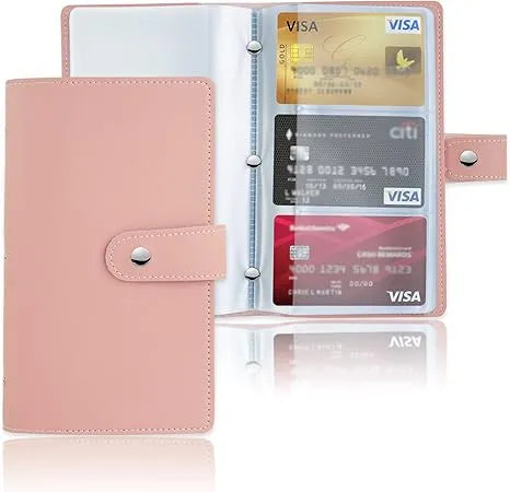 Business Card Holder Book, Business Card Book Case PU Leather Organization Binder Name ID Card Holder For Men & Women, Up To 96 Cards Capacity - 5 - CJ