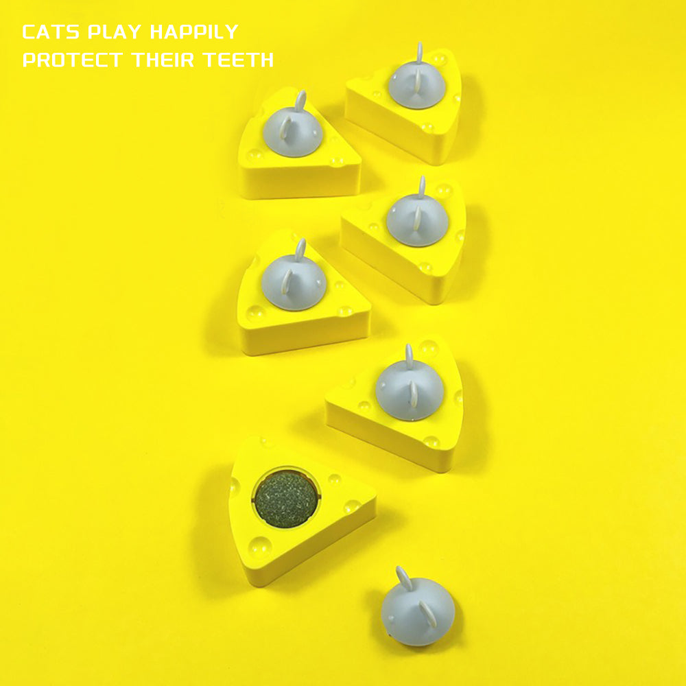 Pet Cat Catnip Toy Balls, Cheese Catnip Ball Nature Edible Cat Silvervine Chew Toys, Teeth Cleaning Self - entertainment Cat Stick Pet Toy Healthy Kitten Wall Treats, Teeth Cleaning Toys For Indoor Cats - 5 - CJ