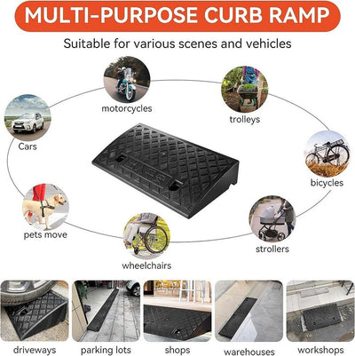 Vehicle Slope Ramp Universal Heavy Duty Rubber Kerb Ramps Car Bikes Threshold - 5 - CJ