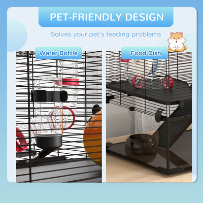 31" Hamster Cage with Tube and Tunnel, Deep Glass Bottom - 5 - CJ