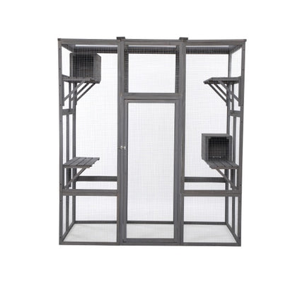 Oversized Cat Cage - Grey - 5 - cjdroshippping