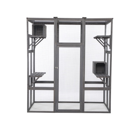 Oversized Cat Cage - Grey - 5 - cjdroshippping