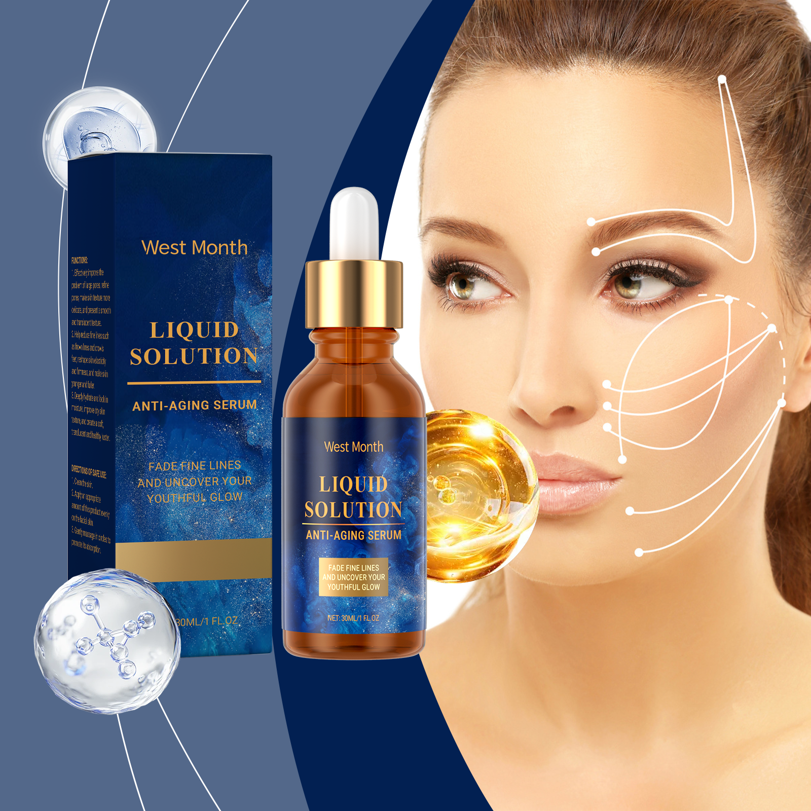 West&Month Firming Face Essence, Delicate Pores Hydrating And Repairing Moisture To Improve Roughness - 5 - CJ