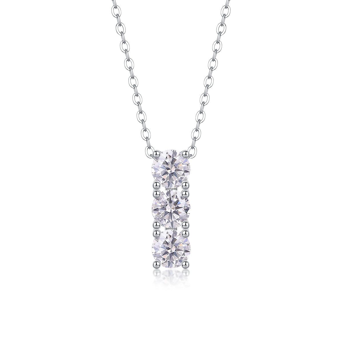 1Round - A Fashionable And Luxurious Diamond Jewelry Pendant Set With 0.5 - carat Moissan Diamonds, S925 Sterling Silver And Platinum Plating Prohibit TikTok sales - 5 - cj