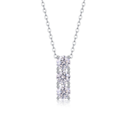 1Round - A Fashionable And Luxurious Diamond Jewelry Pendant Set With 0.5 - carat Moissan Diamonds, S925 Sterling Silver And Platinum Plating Prohibit TikTok sales - 5 - cj