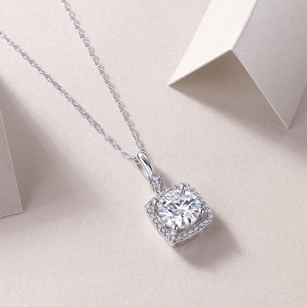 1Innocent Mary Luxury Fashion Diamond Pendant Necklace Set With Mosan Diamond Silver Ornaments Prohibit TikTok sales - 5 - CJ
