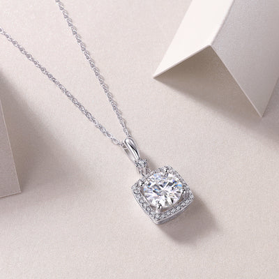 1Innocent Mary Luxury Fashion Diamond Pendant Necklace Set With Mosan Diamond Silver Ornaments Prohibit TikTok sales - 5 - CJ