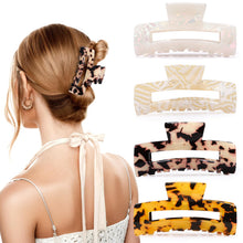 4Pcs Tortoise Hair Claw Clips, Acetate Hair Claw Clip Acrylic French Hair Banana Barrettes Jaw Clips, Stylish Hair Accessories For Women 3.15 Inch Fashion Strong Hold For Thick Thin Hair,442 - 9838 - G14 - 5 - CJ