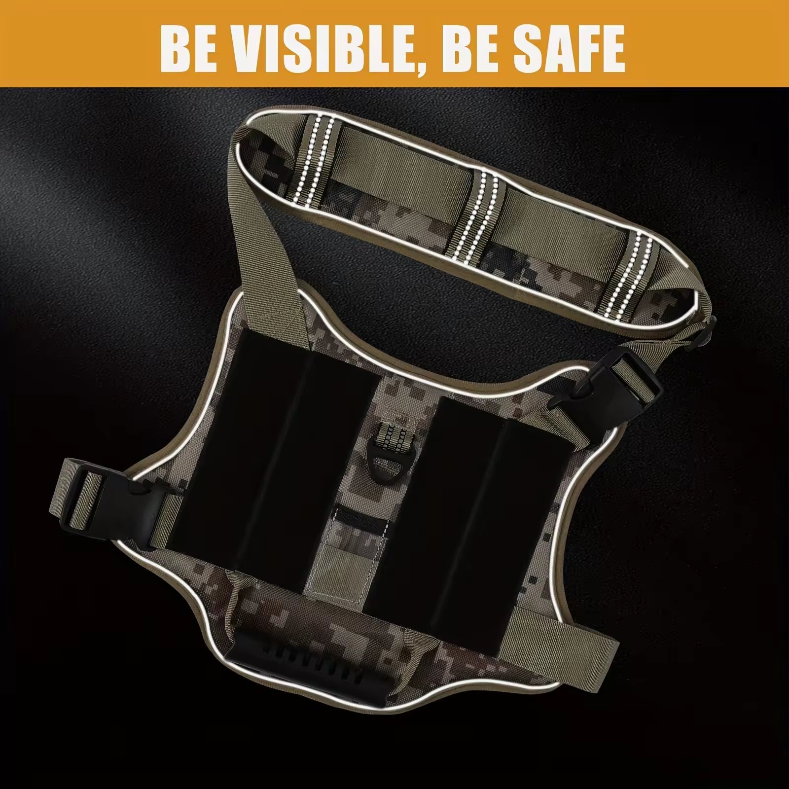 Tactical Service Dog Harness With Handle, No - Pull Adjustable Reflective Pet Vest Harness For Easy Walking And Training - 5 - CJ