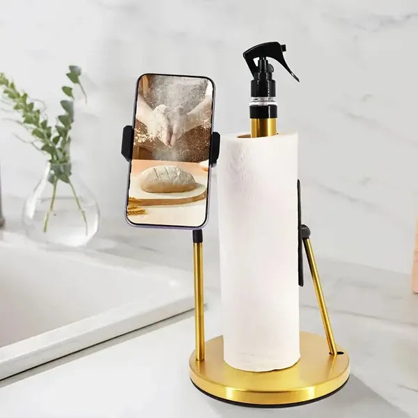 3 - in - 1 Stainless Steel Stand: Tissue Holder, Foldable Phone Holder, Spray Bottle, 360° Adjustable Arm, 2 - minute Installation, Suction Cup Base. A Nice Gift For The Family. - 5 - cjdropshipping