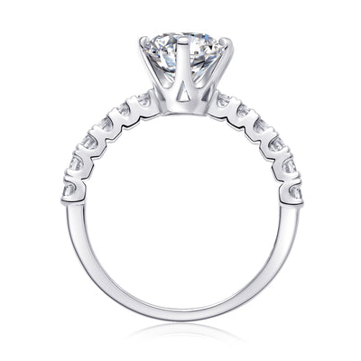 1Large Diamond Diamond Ring Luxury Fashion Set Moissanite Silver Ring Prohibit TikTok sales - 5 - CJ