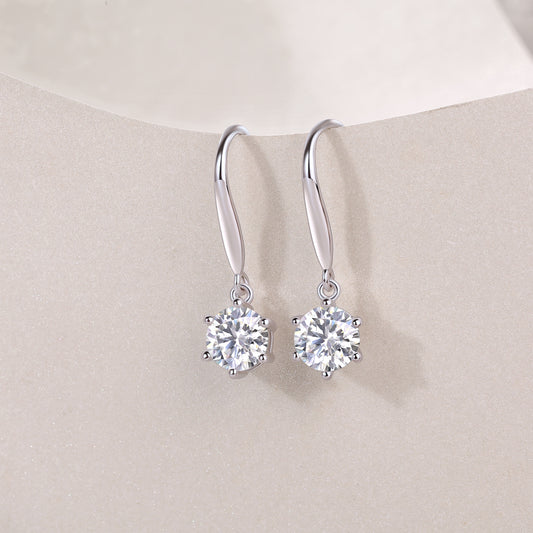1Jumping Wind Inlaid Moissanite Silver Earrings Luxury Fashion Diamond Earrings Prohibit TikTok sales - 5 - CJ