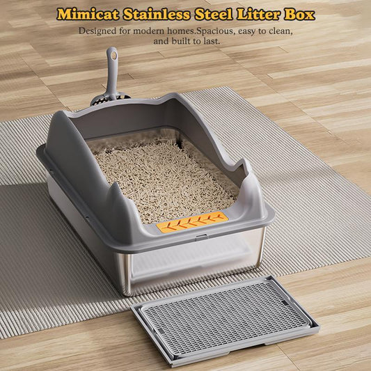 Large Stainless Steel Cat Litter Box - 5 - CJ