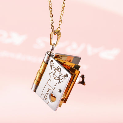 My Little Star Book Necklace For Daughter Son 18 Inch Stainless Steel Chain Gold Hardware Love Jewelry Birthday Graduation Gift - 5 - CJ