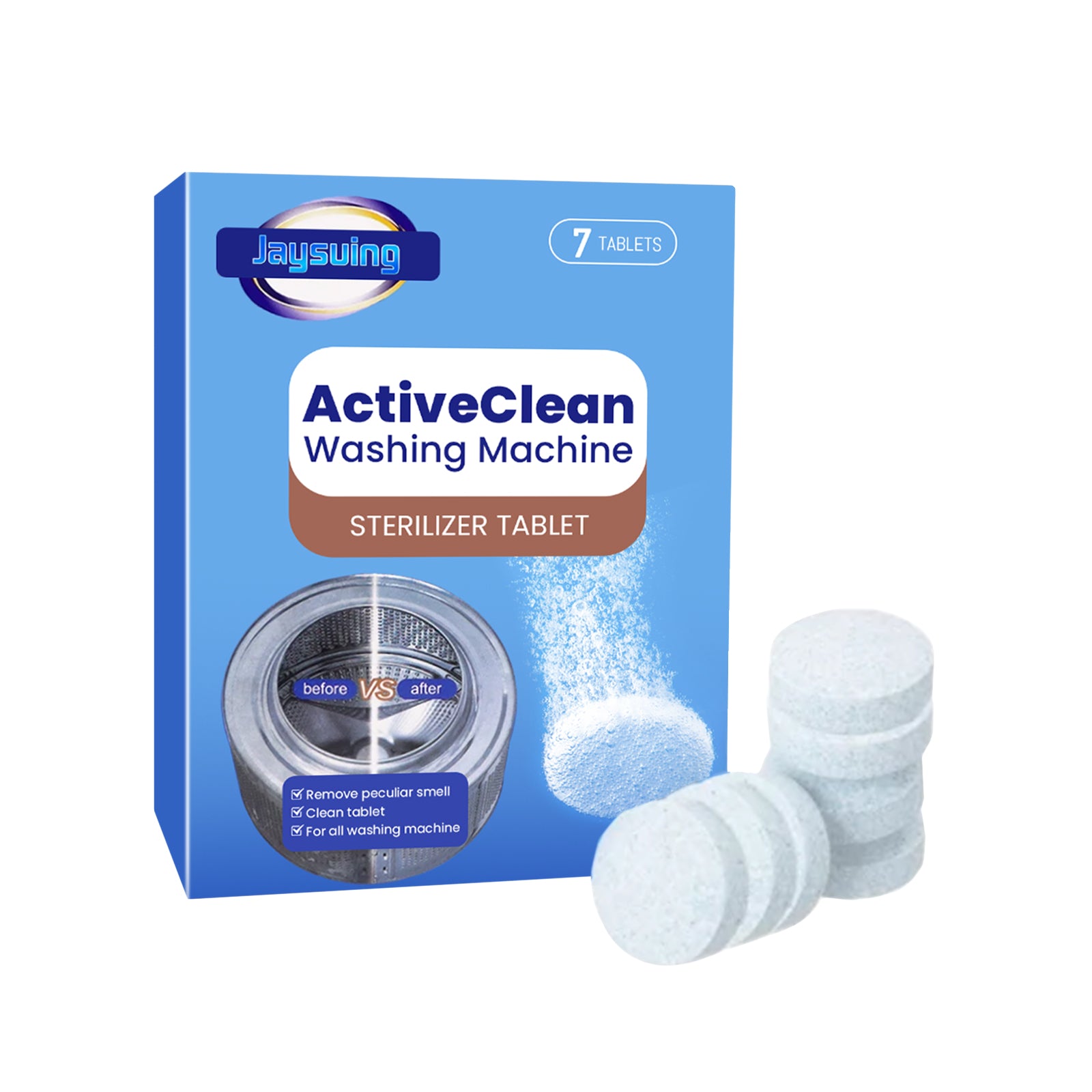 Jaysuing Washing Machine Cleaning Tablets Washing Machine Trough Automatic Roller Cleaning Dirt & Odor Cleaning Tablets - 5 - CJ