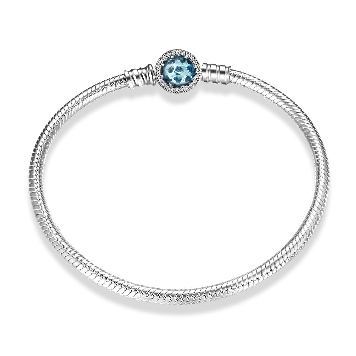 Women's Bracelet S925 Sterling Silver 3mm Suitable Beaded Pendant Accessories Diamond Inlaid All Kinds Of Button Heads Diy Basic Snake Bone Chain - 4 - https://x.com/titan_prim62775J - PG0020 - 21cm - CJJE1598210 - PG0020 - 21cm