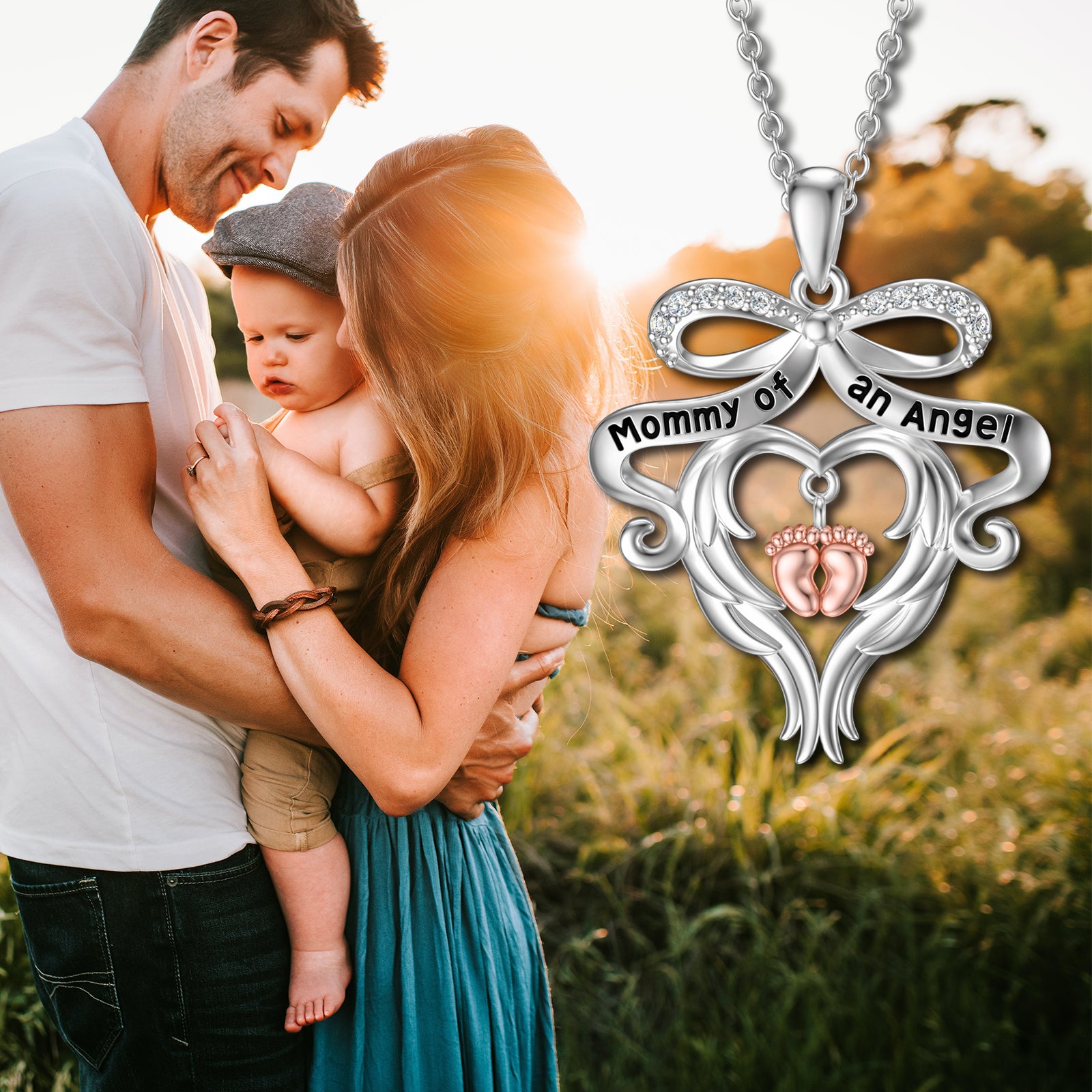 925 Sterling Silver Memorial Grieving Mommy of an Angel Jewelry for Women - 5 - cjdropshipping