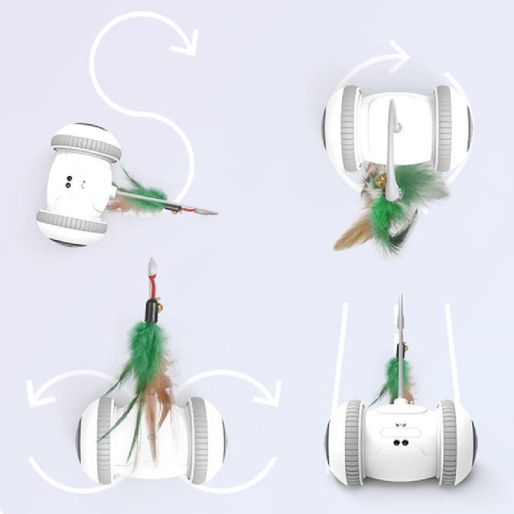 Interactive Cat Toy With Interchangeable Heads  Pet Feather Toys - 0 - CJ