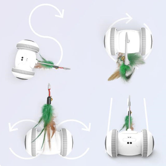 Interactive Cat Toy With Interchangeable Heads  Pet Feather Toys - 0 - CJ