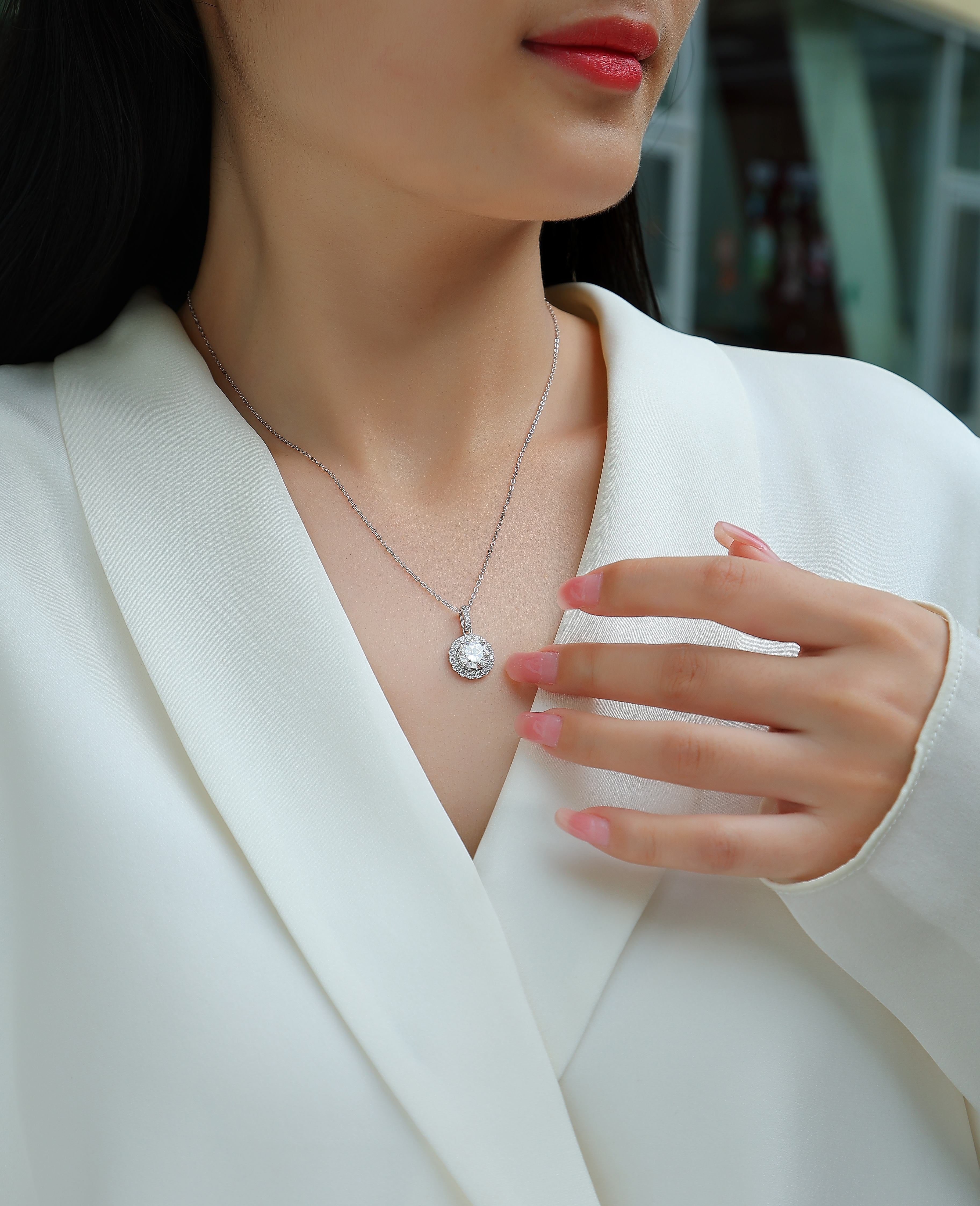 1Dandelion - A Fashionable And Luxurious Diamond Jewelry Pendant Set With 2 - carat Moissan Diamonds, S925 Sterling Silver And Platinum Plating Prohibit TikTok sales - 5 - CJ