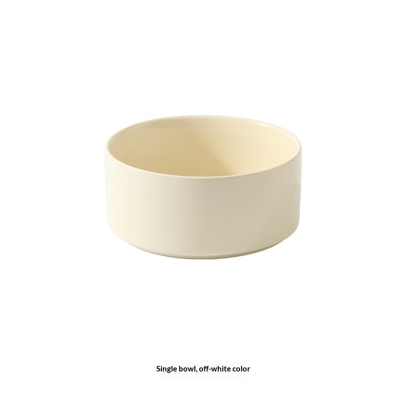 Solid Color Minimalist Home Use Ceramic Cat Food Feed Bowl - 0 - CJ