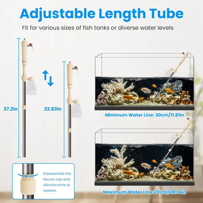 Multifunctional Electric Aquarium Gravel Cleaner Kit Length Adjustable Automatic Fish Tank Vacuum Cleaner - 5 - CJ