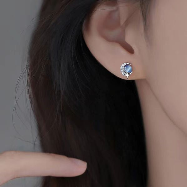 Starry Sky Women's Mini Blue Zircon Earrings - Stylish And Elegant, It's The Perfect Birthday Gift For Your Girlfriend Or Girlfriend - Selling On Temu Is Prohibited - 5 - CJ