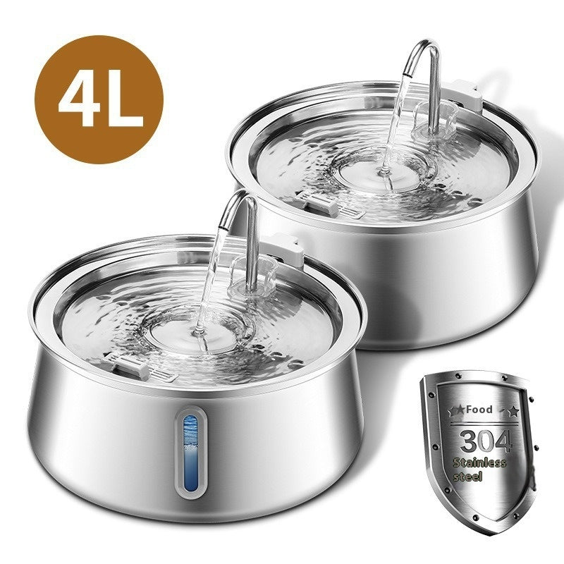 4L Water Drop Large Capacity Pet Stainless Steel Water Dispenser - 0 - CJ