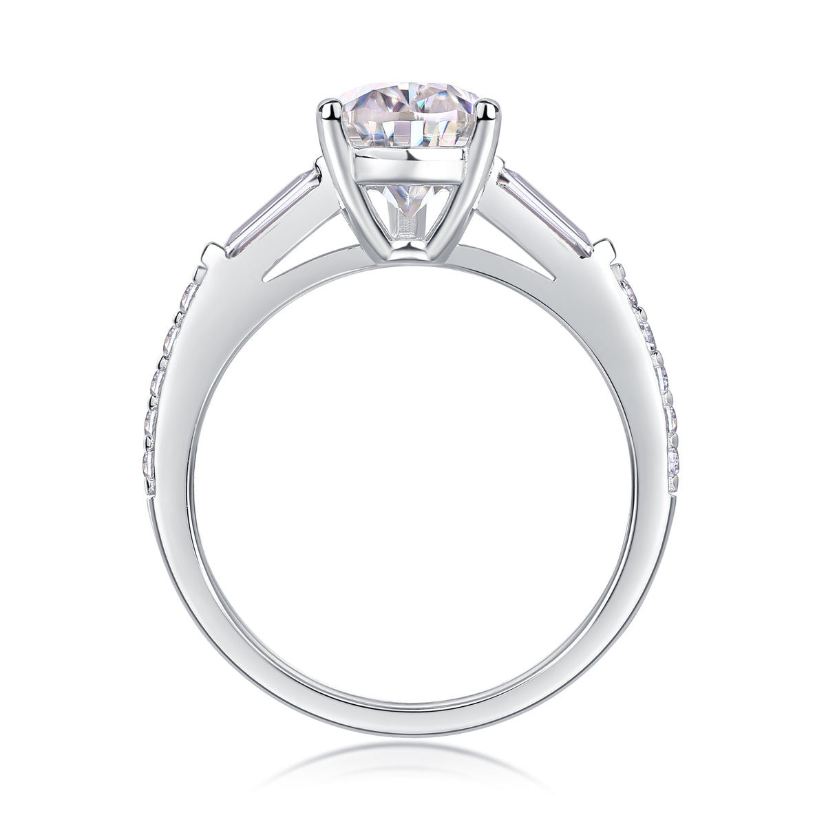 1Large Diamond Diamond Ring Luxury Fashion Set Moissanite Silver Ring Prohibit Tk Sales - 5 - CJ