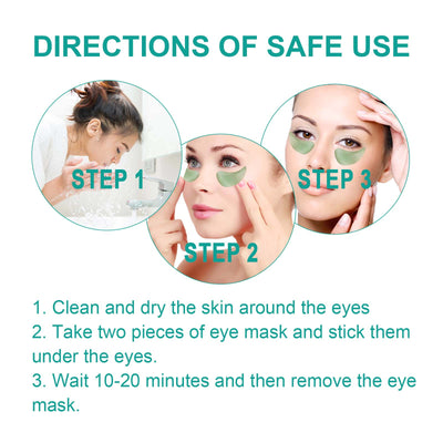 EELHOE Chlorella Vera Hydrogel Eye Mask, Moisturizing Desalination Eye Grain Compact Fine Grain Soft Skin Hydrating Eye Mask - 5 - CJ