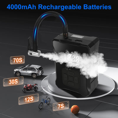 1Pc 150PSI Cordless Tire Inflator Digital Air Compressor With LED Light Emergency Power Bank For Cars Motorcycles Bicycles Balls - 5 - cjdropshipping