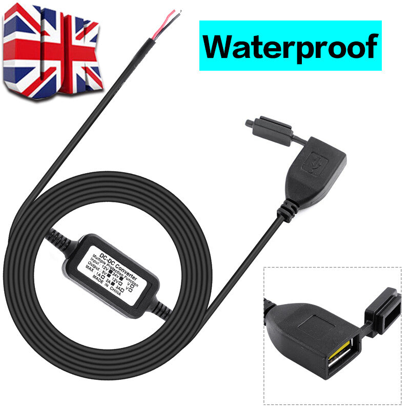 Waterproof Motorbike Motorcycle Power Adapter USB Charger Socket For GPS 12V - 24V - 5 - CJ