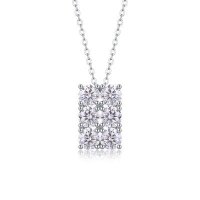 1Grand Round - A Fashionable And Luxurious Diamond Jewelry Piece Set With 0.5 - carat And 0.3 - carat Moissan Diamonds, S925 Sterling Silver And Platinum - plated Pendant Prohibit TikTok sales - 5 - cj