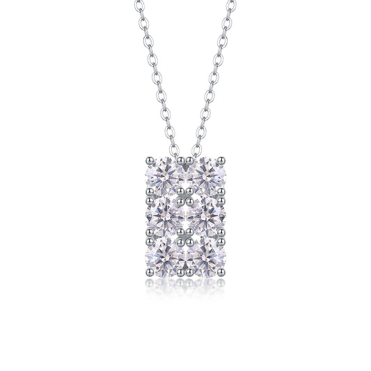1Grand Round - A Fashionable And Luxurious Diamond Jewelry Piece Set With 0.5 - carat And 0.3 - carat Moissan Diamonds, S925 Sterling Silver And Platinum - plated Pendant Prohibit TikTok sales - 5 - cj