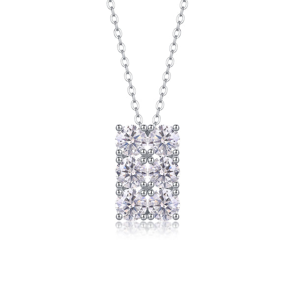 1Grand Round - A Fashionable And Luxurious Diamond Jewelry Piece Set With 0.5 - carat And 0.3 - carat Moissan Diamonds, S925 Sterling Silver And Platinum - plated Pendant Prohibit TikTok sales - 5 - cj