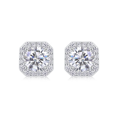 1Heart Rose Luxury Fashion Diamond Earrings Stud Set With Mosan Diamond Silver Ornaments Prohibit TikTok sales - 5 - CJ