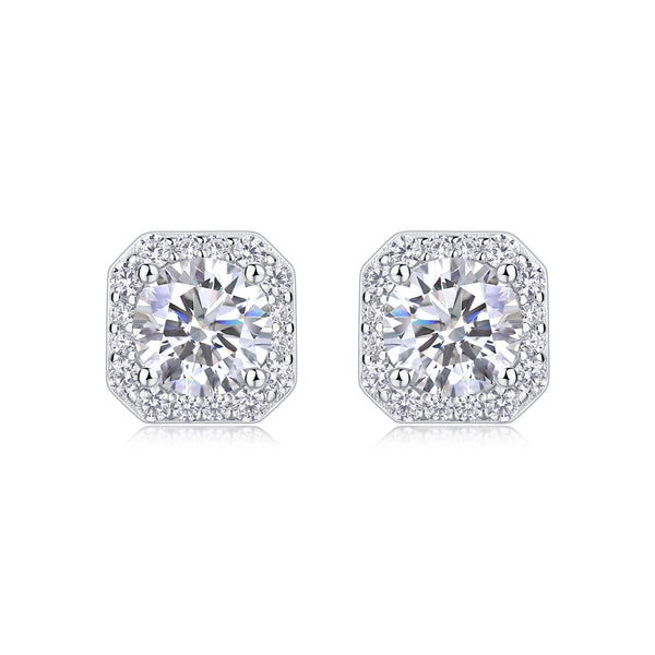 1Heart Rose Luxury Fashion Diamond Earrings Stud Set With Mosan Diamond Silver Ornaments Prohibit TikTok sales - 5 - CJ