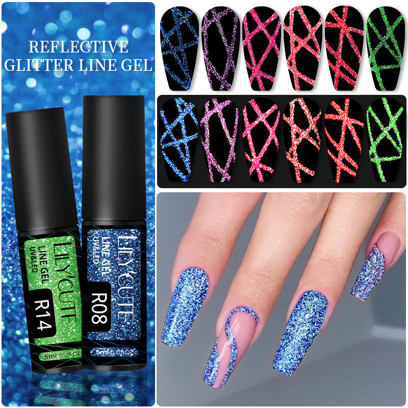 Nail Gel With A Glittery Brushed Finish And Reflective Sequins - 0 - CJ