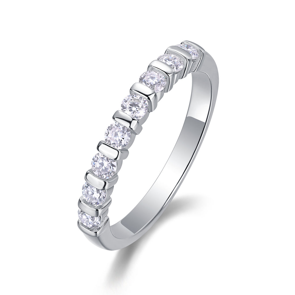 Luxury Fashion Diamond Ring, Moissanite Silver Ring