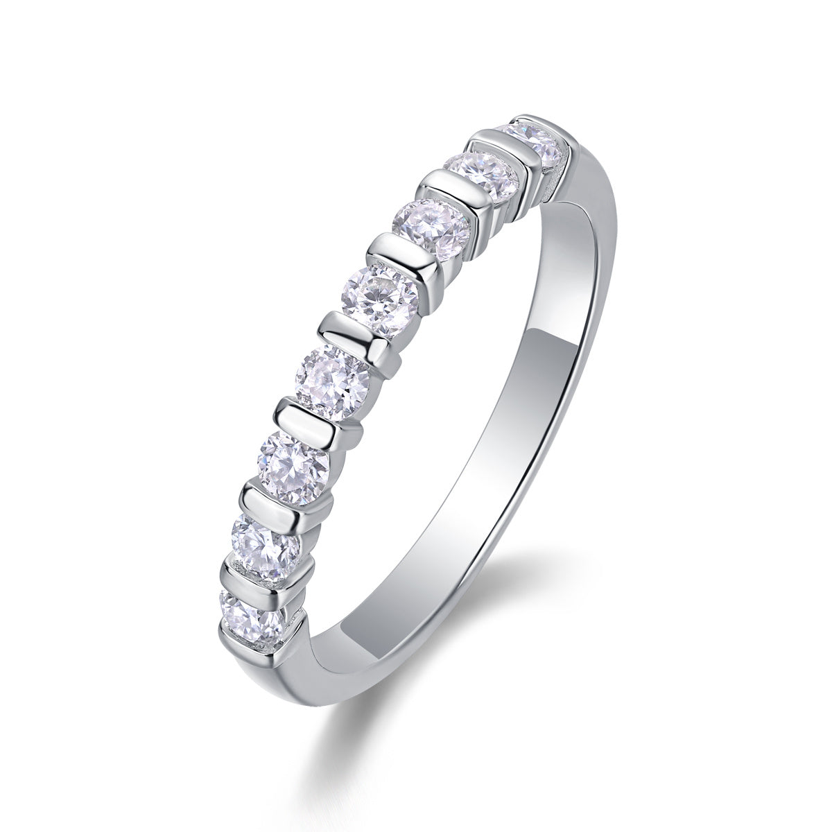 Luxury Fashion Diamond Ring, Moissanite Silver Ring
