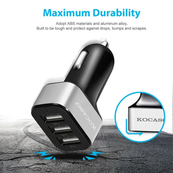 USB Car Charger 30W 5.5A 3 USB Port Cigarette Lighter Charger Adapter - 5 - CJ