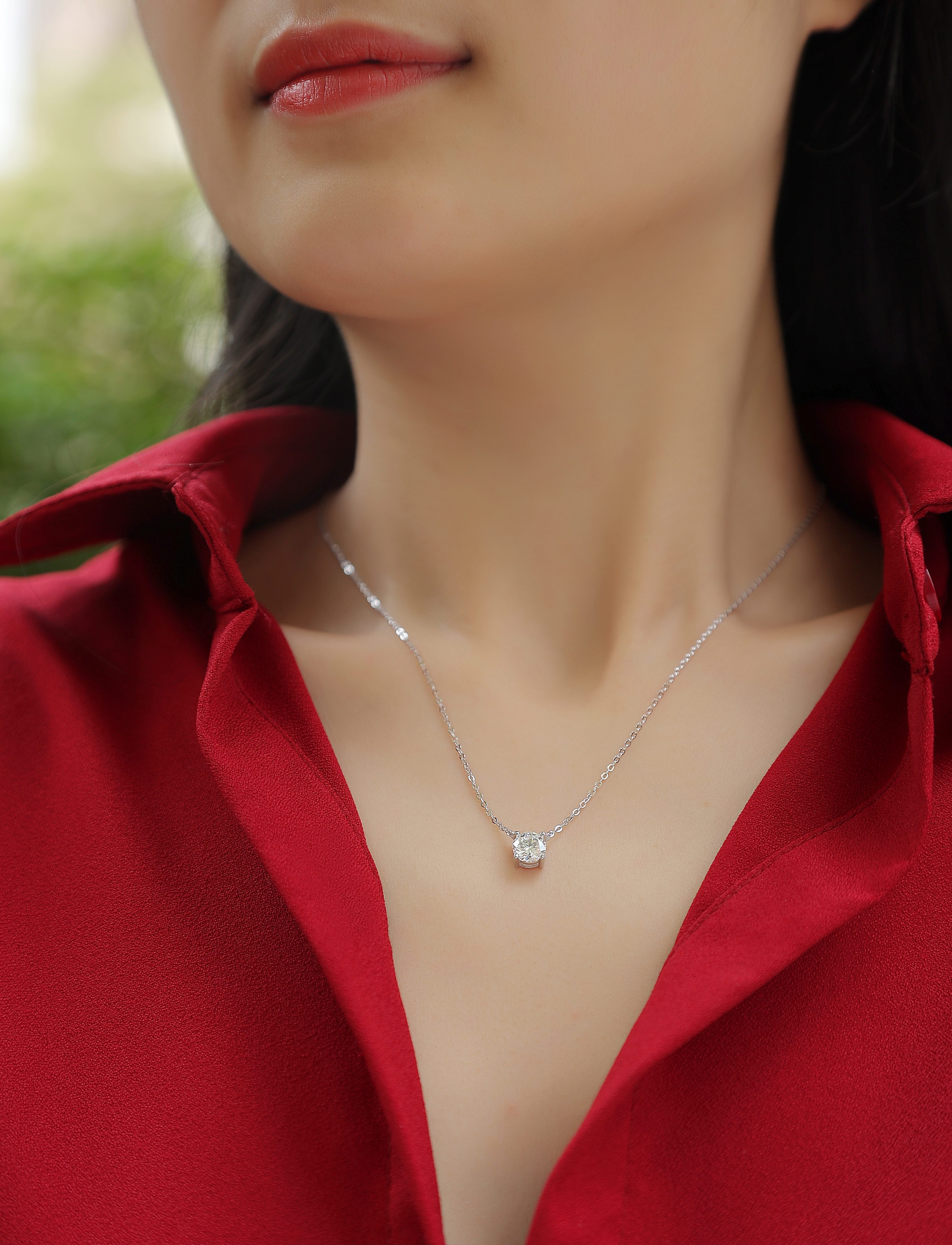 My Heart Will Last Forever - Affordable Diamond Jewelry Necklace Pendant Set With 1 - carat And 2 - carat Moissan Diamonds, S925 Sterling Silver And Platinum Plating. - Prohibit TikTok Sales - 5 - CJ