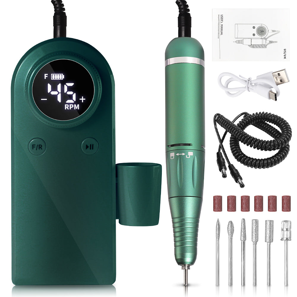 45000RPM Professional Nail Drills Kit With 6 Drill Bits, Portable Electric Nail Drill For Acrylic Nails Gel Polishing Removing, Rechargeable Nail File Machine For Manicure Pedicure Salon Home - 5 - CJ