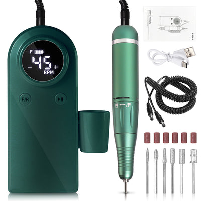 45000RPM Professional Nail Drills Kit With 6 Drill Bits, Portable Electric Nail Drill For Acrylic Nails Gel Polishing Removing, Rechargeable Nail File Machine For Manicure Pedicure Salon Home - 5 - CJ