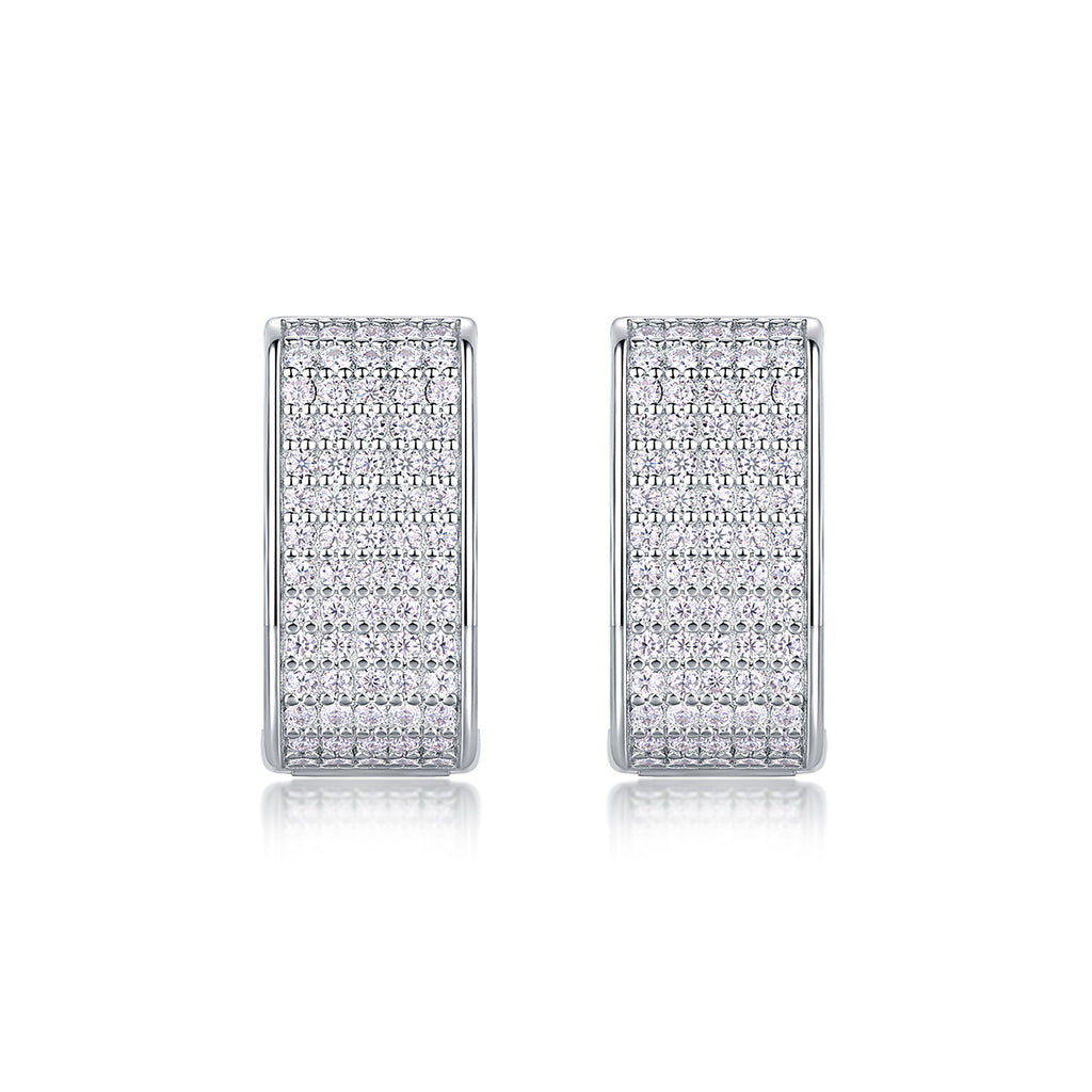 Star Light Luxury Fashion Diamond Earrings Stud Set With Mosan Diamond Silver Jewelry