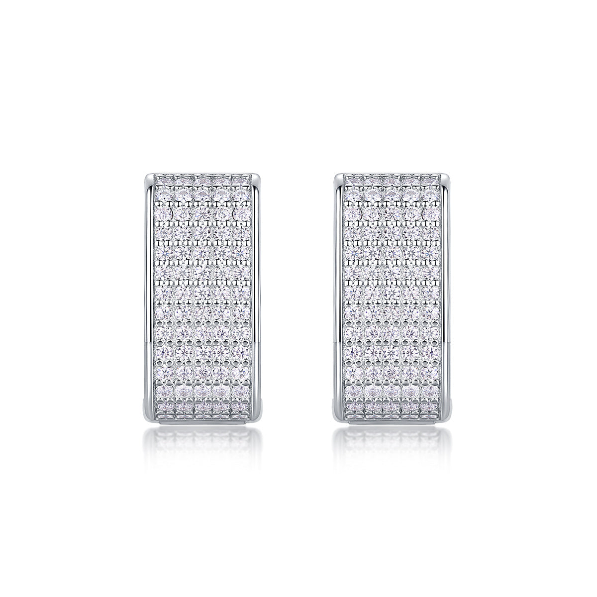 Star Light Luxury Fashion Diamond Earrings Stud Set With Mosan Diamond Silver Jewelry